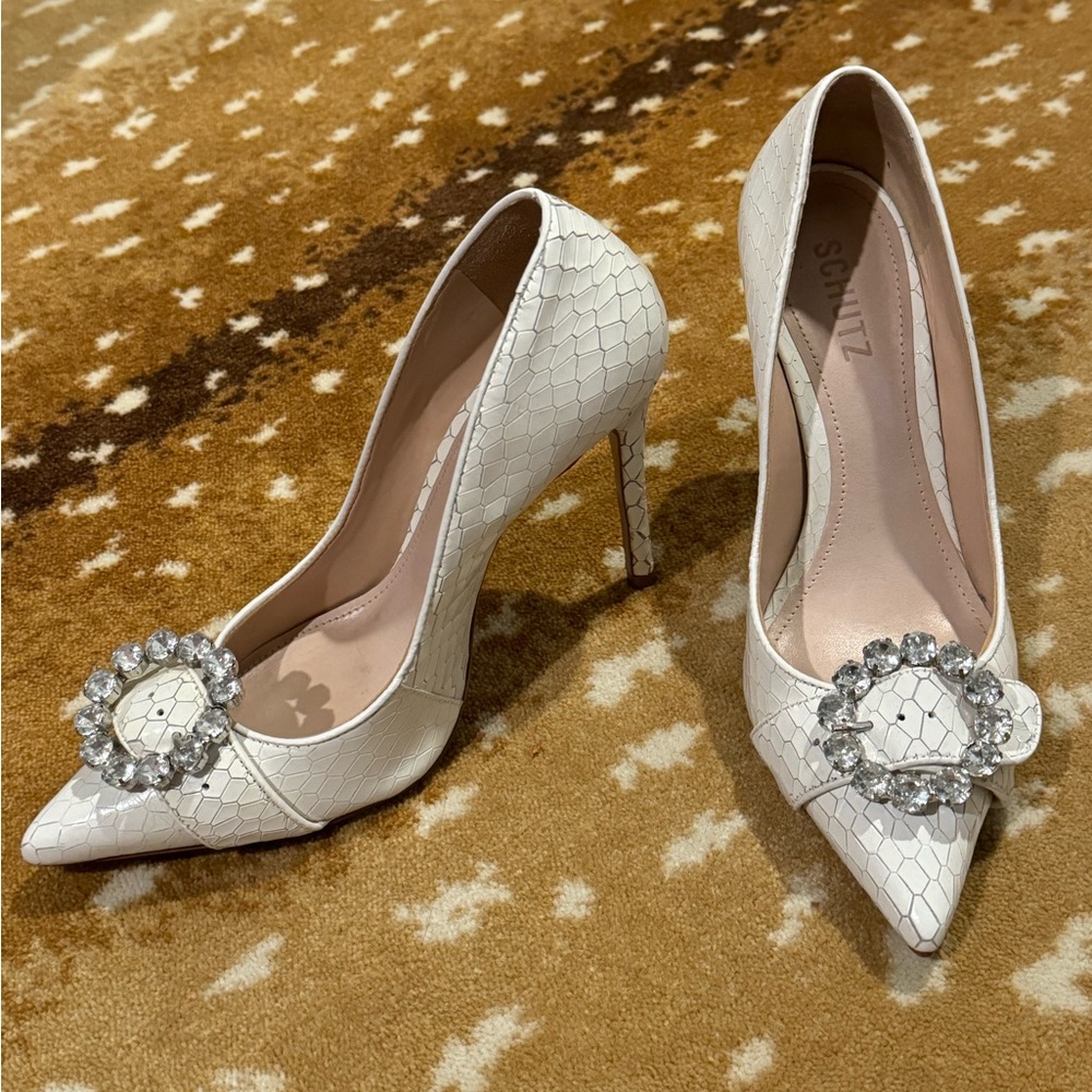 Schutz Pumps with Rhinestone Detail